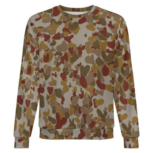Australian Red AUSCAM OPFOR Musoria v2 camouflage crewneck sweatshirt, front view