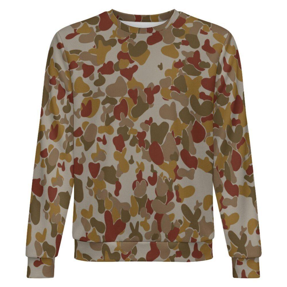 Australian Red AUSCAM OPFOR Musoria v2 camouflage crewneck sweatshirt, front view