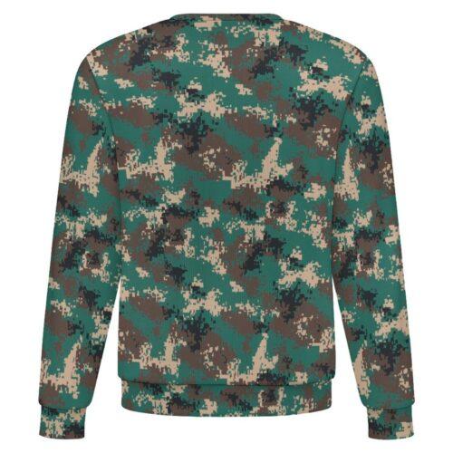 China M07 Woodland camouflage crewneck sweatshirt, back view