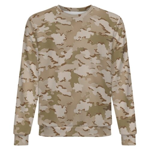 Belgian Jigsaw MT Desert camouflage crewneck sweatshirt, front view